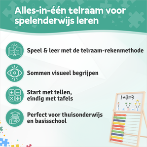 Wooden Abacus with 10 Counting Lessons